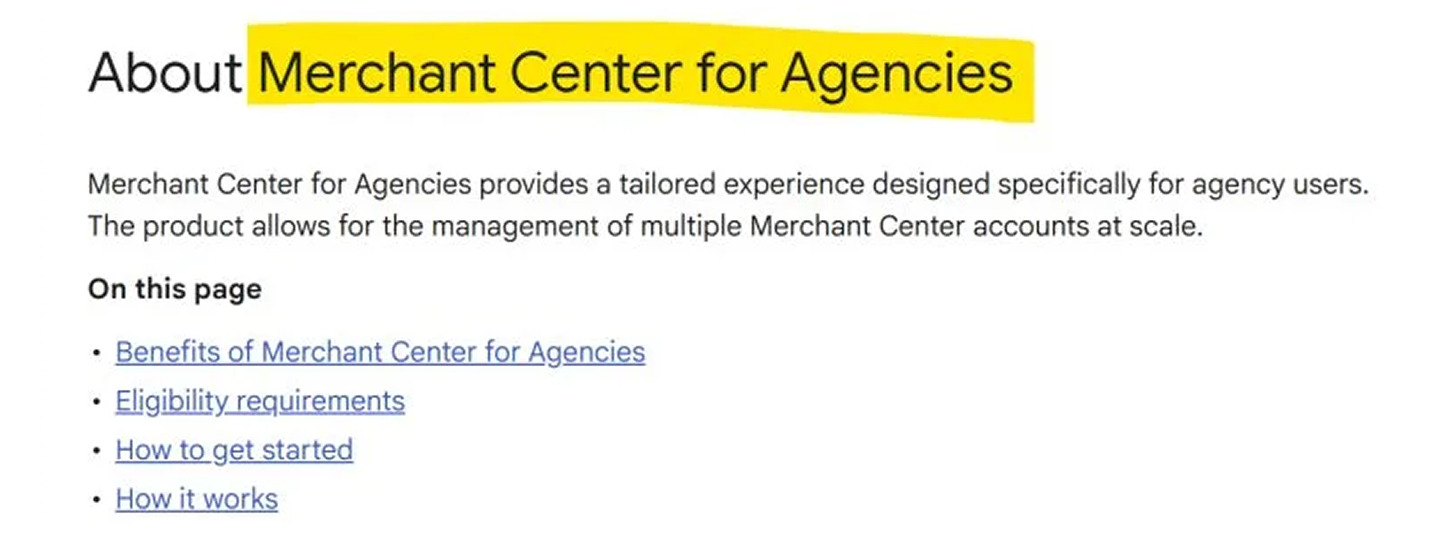 Merchant Center pre agentúry
