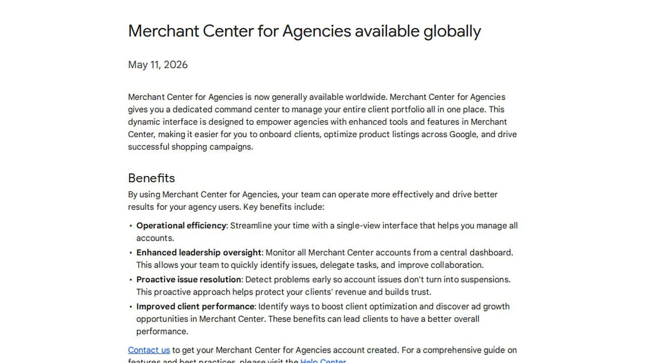 Merchant Center for Agencies